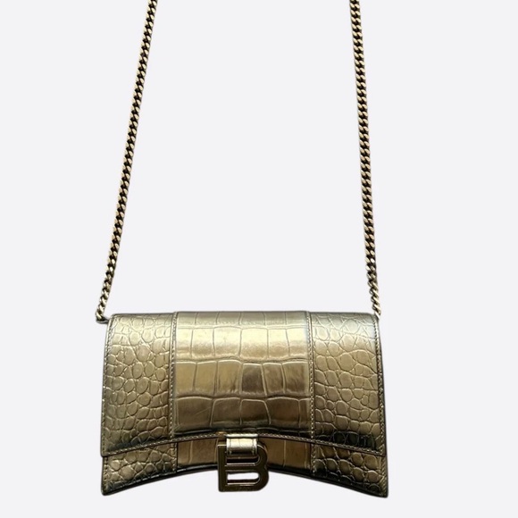 Balenciaga Handbags - Balenciaga Gold hourglasses wallet on chain WOC